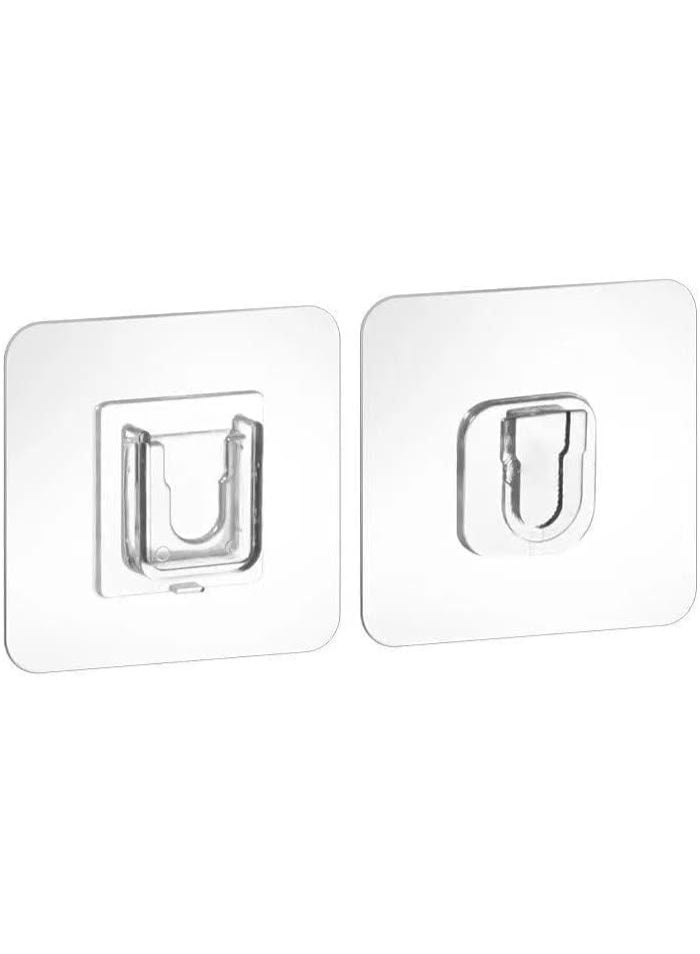 CAZADORA 12 Pieces Adhesive Wall Hooks Set for Home and Office Use, Heavy Duty Clear Plastic Hooks with Strong Double-Sided Tape, No Drilling No Nails Required, Waterproof and Oilproof Reusable Hanging Hooks for Kitchen Utensils, Towels, Bathroom Accessories, Curtains, Keys, Bags, Photo Frames and Daily Storage Solutions, Transparent Design for Seamless Wall Look, Suitable for Tiles, Glass, Metal and Smooth Surfaces, Easy Installation and Clean Removal without Wall Damage - Image 2